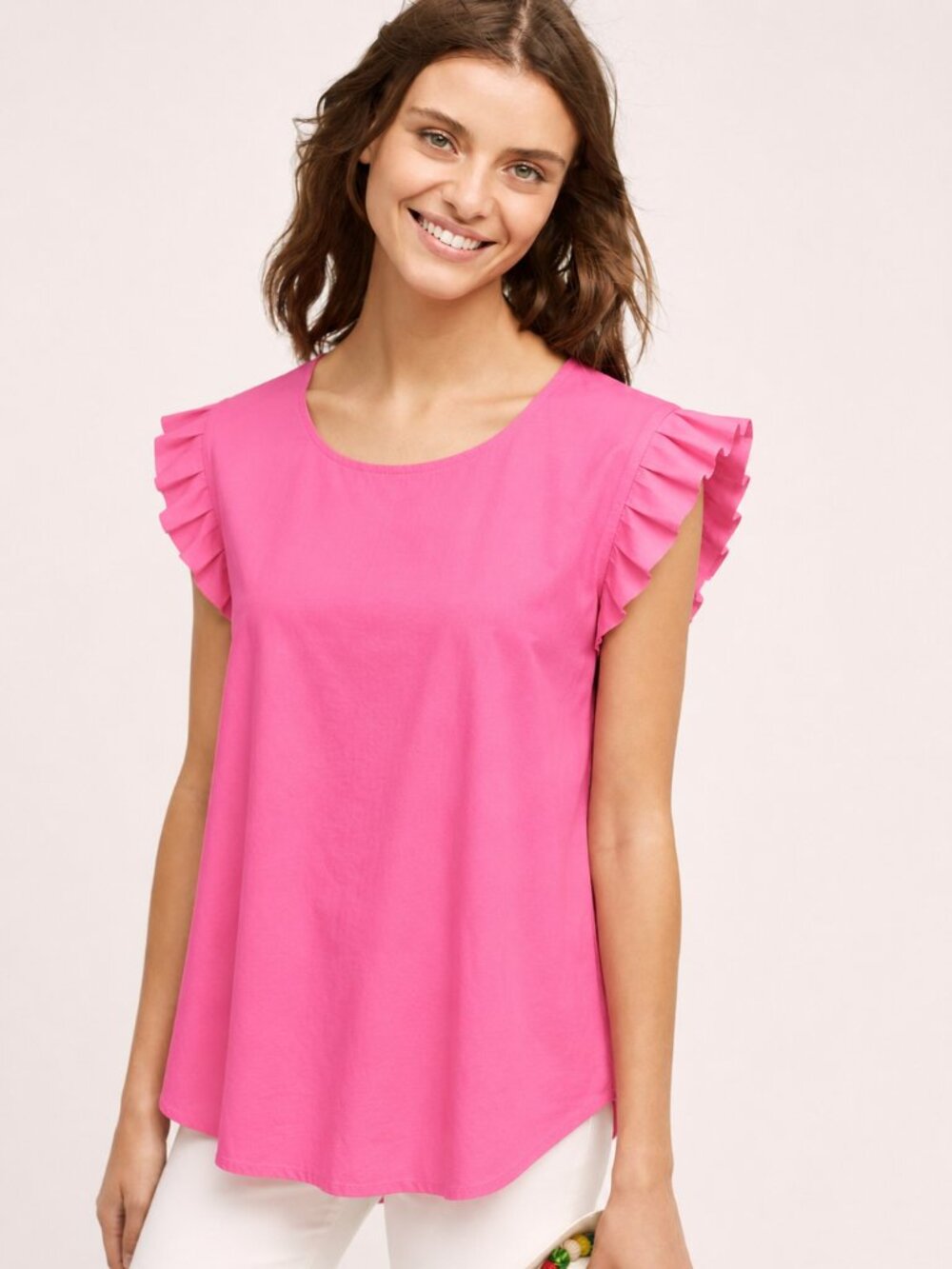 ANTHROPOLOGIE: Pleated Sleeve Poplin Tank